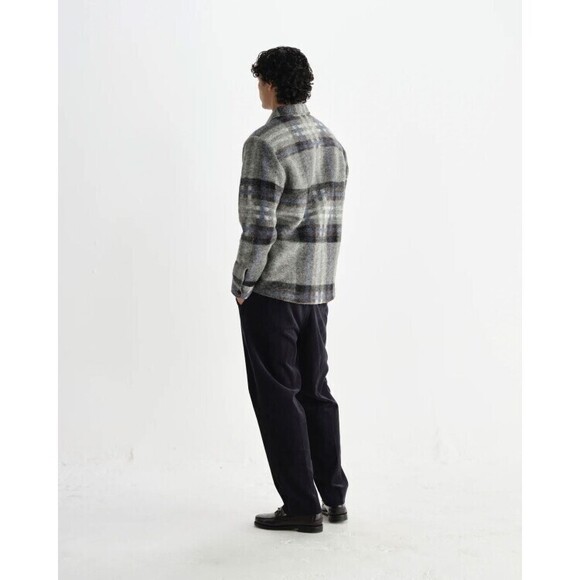 Wax London Wool Check Overshirt With Classic Collar - NWT - Picture 3 of 6